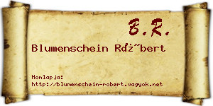 Blumenschein Róbert névjegykártya